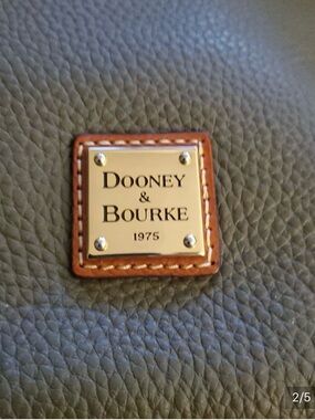 Dooney & Bourke Olive Green Pebbled Leather Bag with Tan Trim